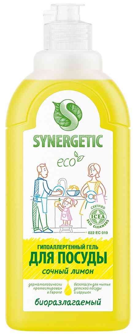 Средство для мытья посуды антибактериальное Synergetic Сочный лимон 100₽