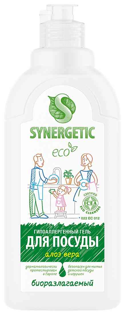 

Гель для посуды, игрушек, овощей и фруктов антибактериальный Synergetic с ароматом Алоэ