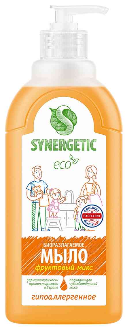 

Жидкое мыло биоразлагаемое гипоаллергенное Synergetic Фруктовый микс