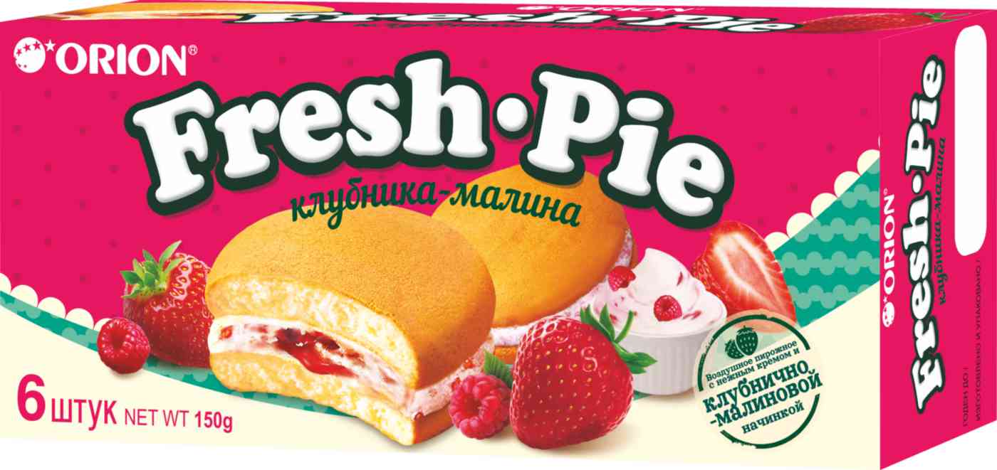Пирожное Orion Fresh-Pie клубника-малина