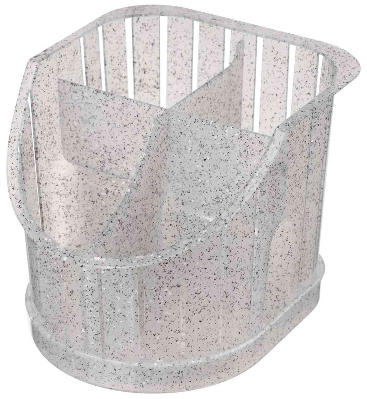 

Сушилка для столовых приборов пластиковая Homver Verona 4х-секционная, цвет гранит светло-серый