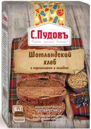 Смесь для выпечки С. Пудовъ Хлеб Шотландский с черносливом и солодом