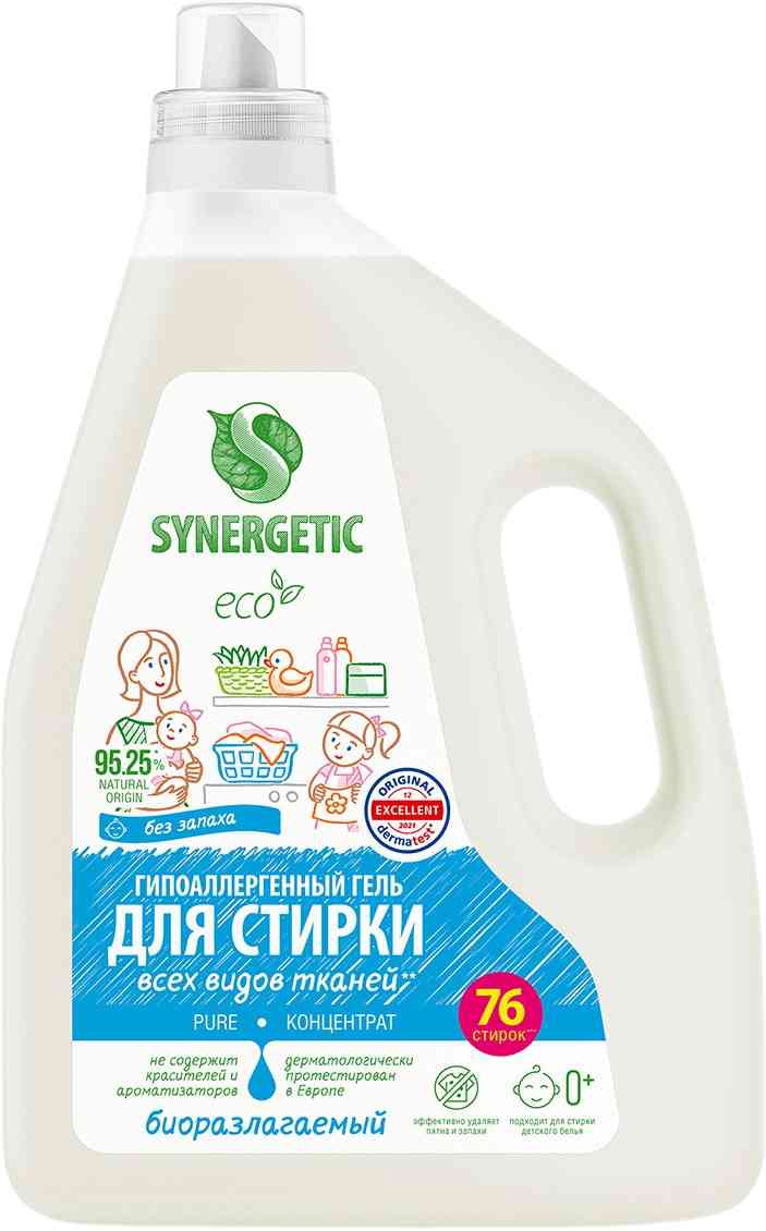 

Гель для стирки всех видов тканей Synergetic Pure