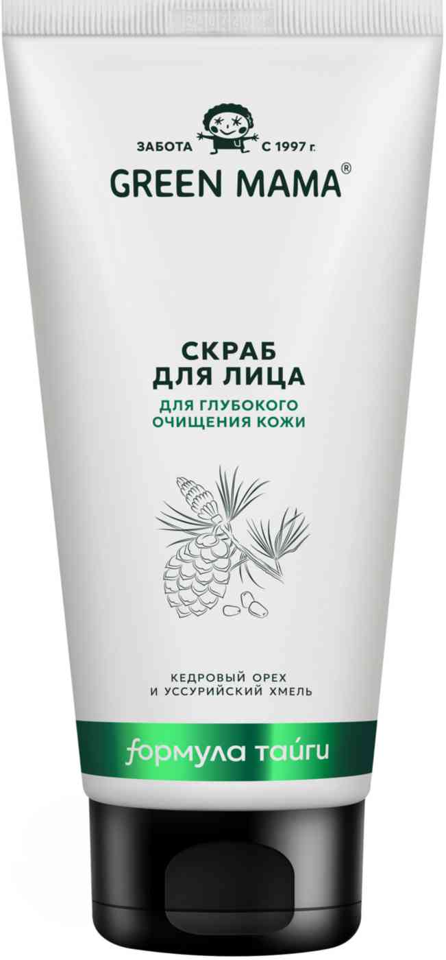 Скраб для лица Green Mama Формула тайги кедровый орех-уссурийский хмель 374₽