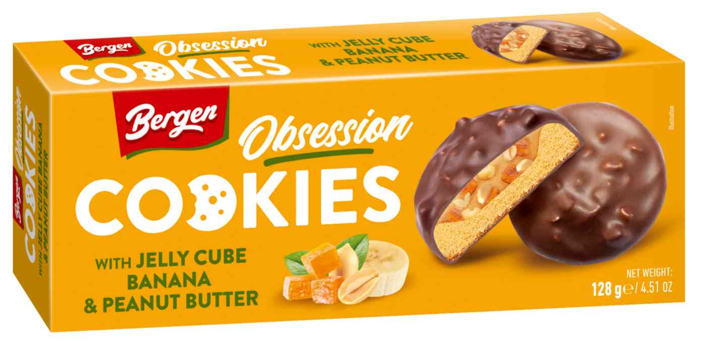 Печенье Bergen Jelly Cube Banana & Peanut Butter