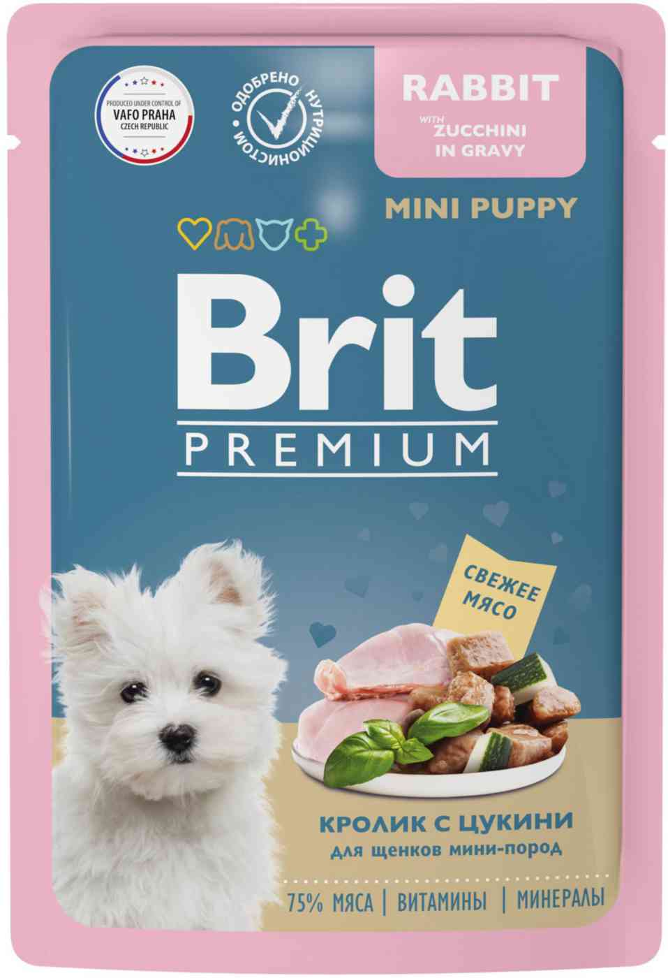 

Влажный корм для щенков мини пород Brit