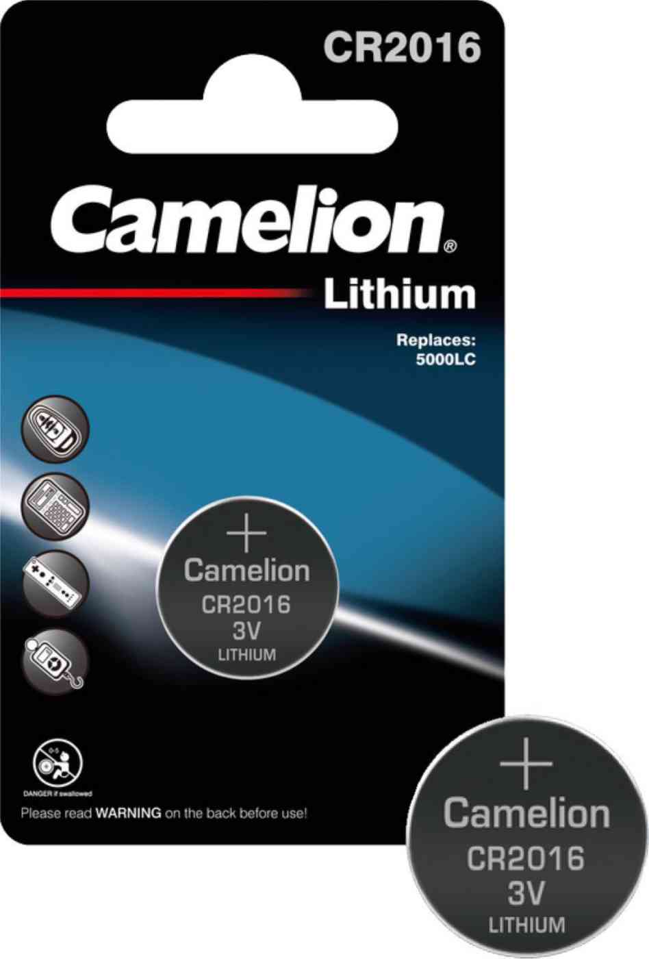 

Батарейка литиевая Camelion CR2016-BP1 3V
