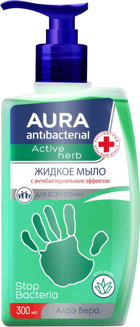 Мыло жидкое антибактериальное Aura 125₽