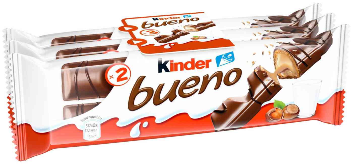 

Вафли в молочном шоколаде Kinder bueno с молочно-ореховой начинкой