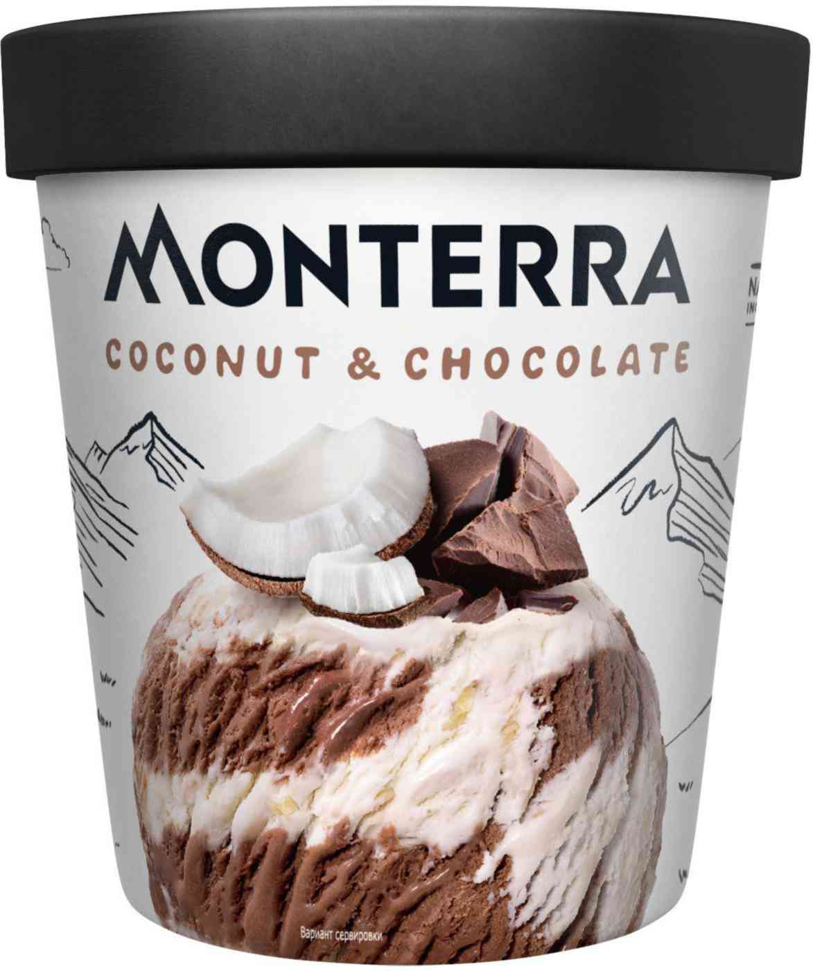 Мороженое пломбир Monterra Кокос и шоколад