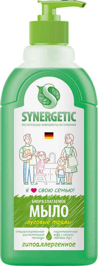 

Жидкое мыло биоразлагаемое гипоаллергенное Synergetic Луговые травы