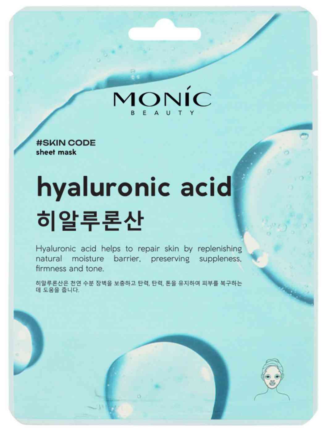 Маска для лица тканевая Monic Beauty Skin Code гиалурон