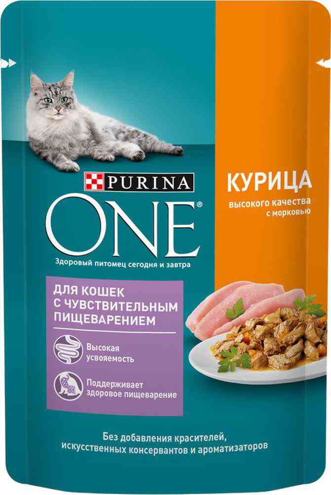 

Влажный корм для кошек с чувствительным пищеварением Purina One