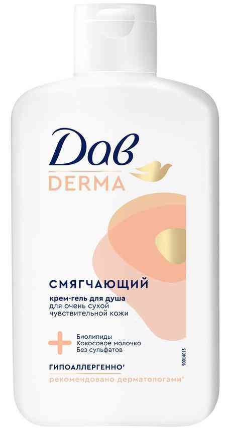 

Крем-гель для душа Дав Derma смягчающий для очень сухой и чувствительной кожи