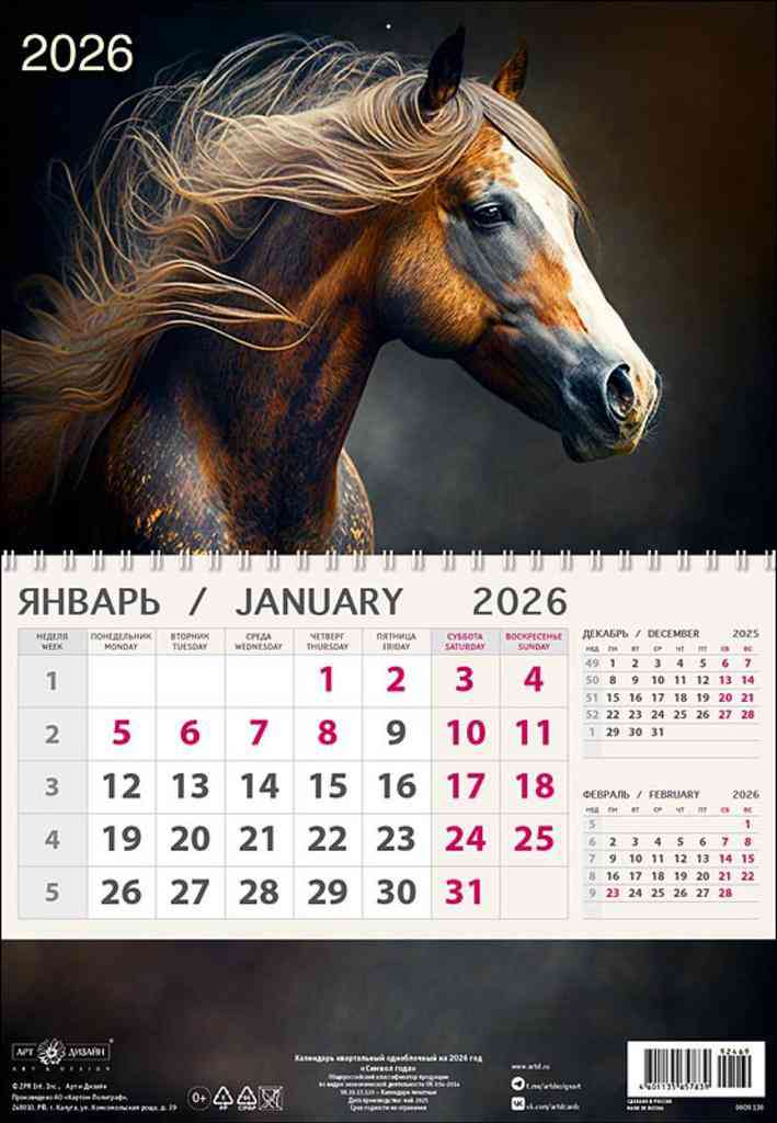 

Календарь одноблочный Арт и Дизайн Символ года 2026