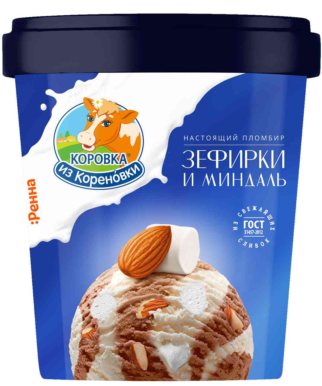 Мороженое пломбир Коровка из Кореновки Зефирки и миндаль