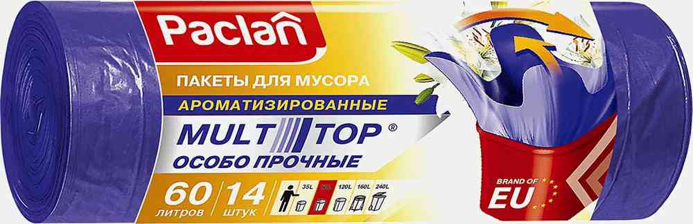 

Мешки для мусора ароматизированные Paclan Multitop Aroma с ушками