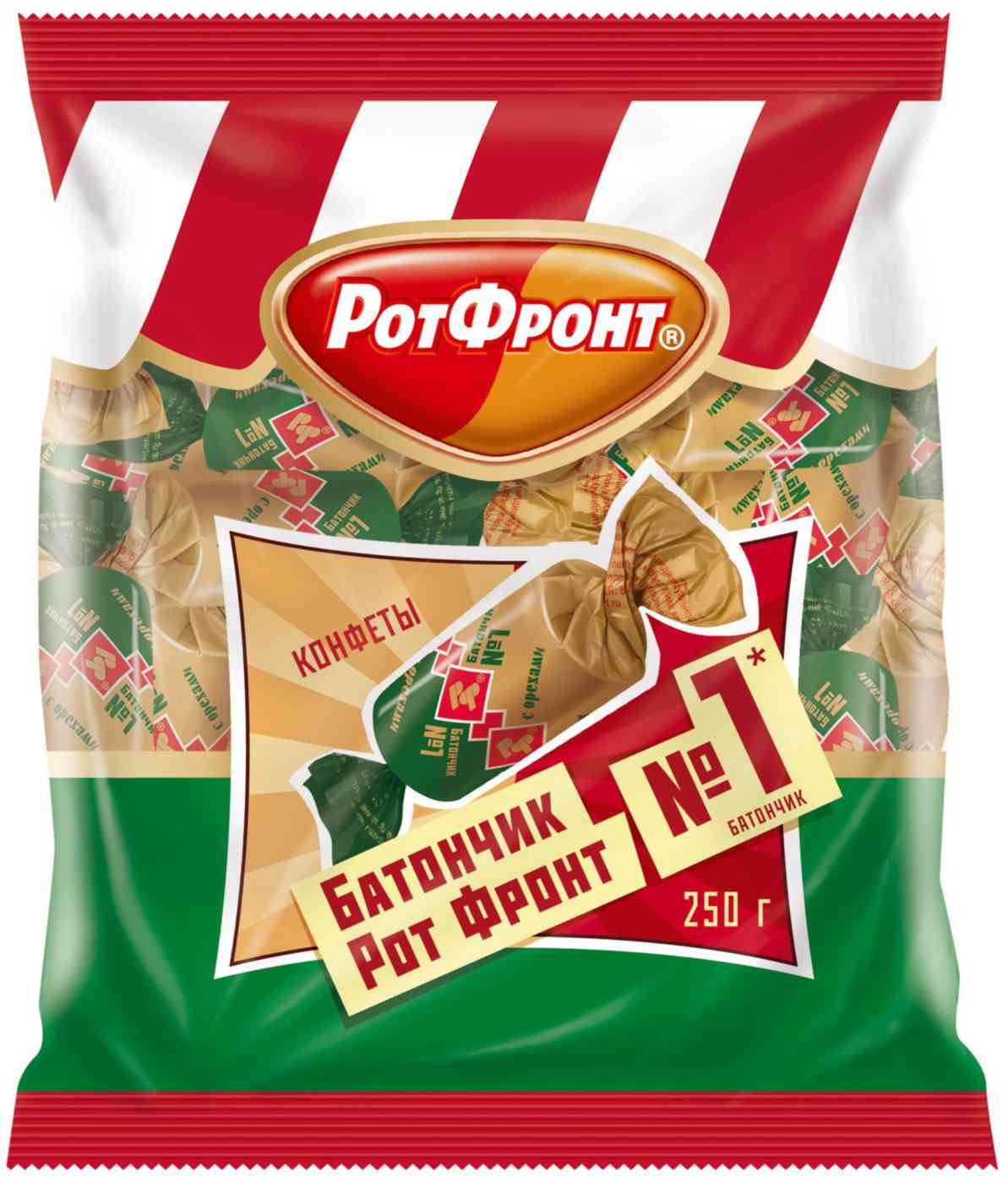 Конфеты Рот Фронт батончики с орехами