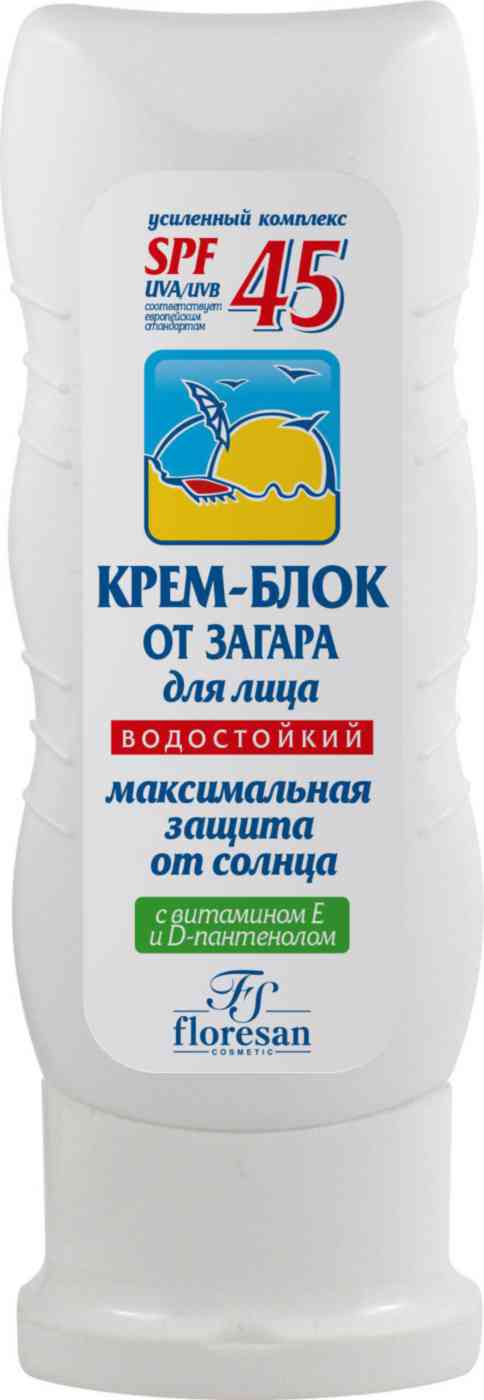 

Крем-блок от загара для лица водостойкий Floresan