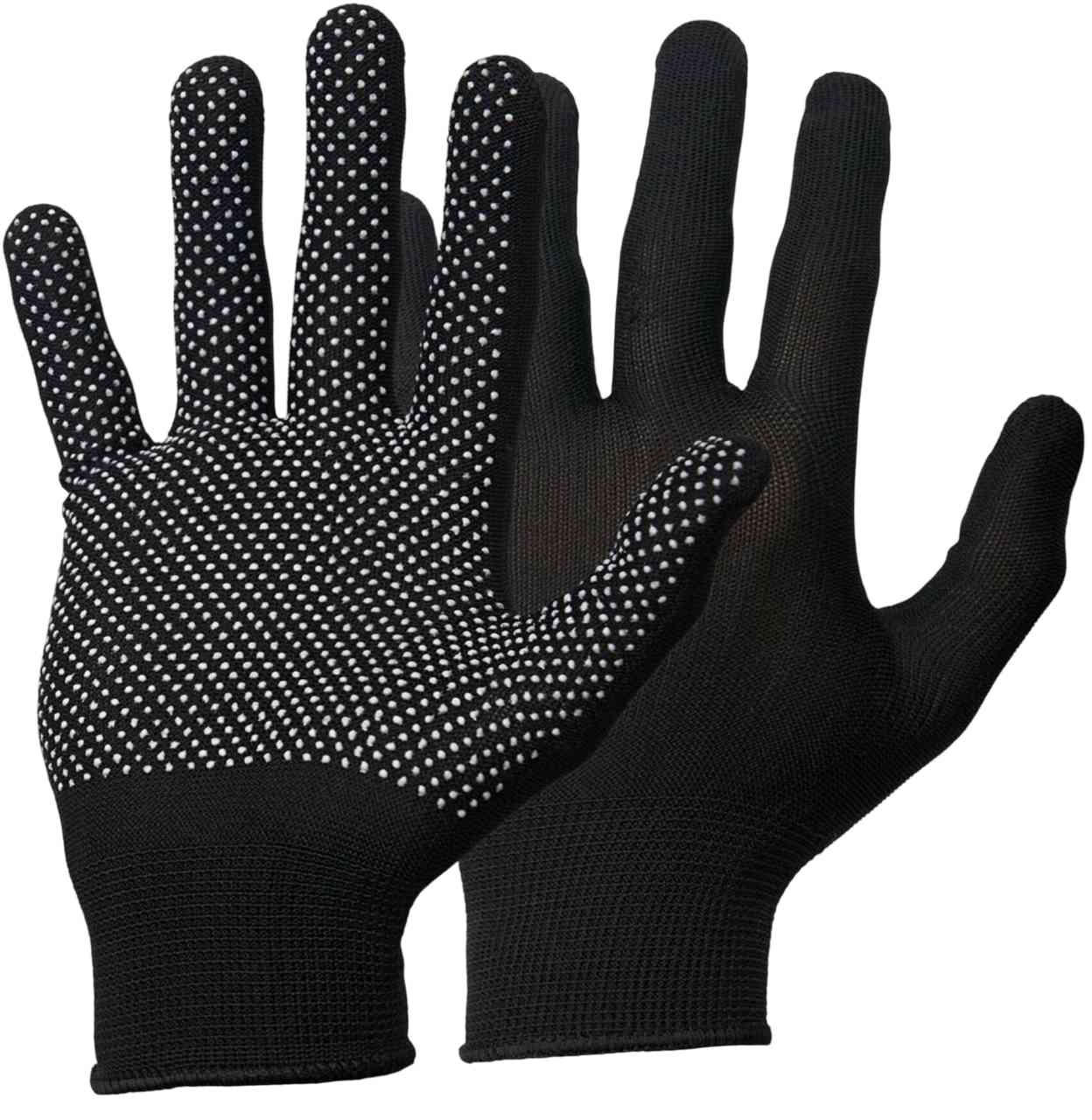 

Перчатки нейлоновые ПВХ Сибртех чёрные