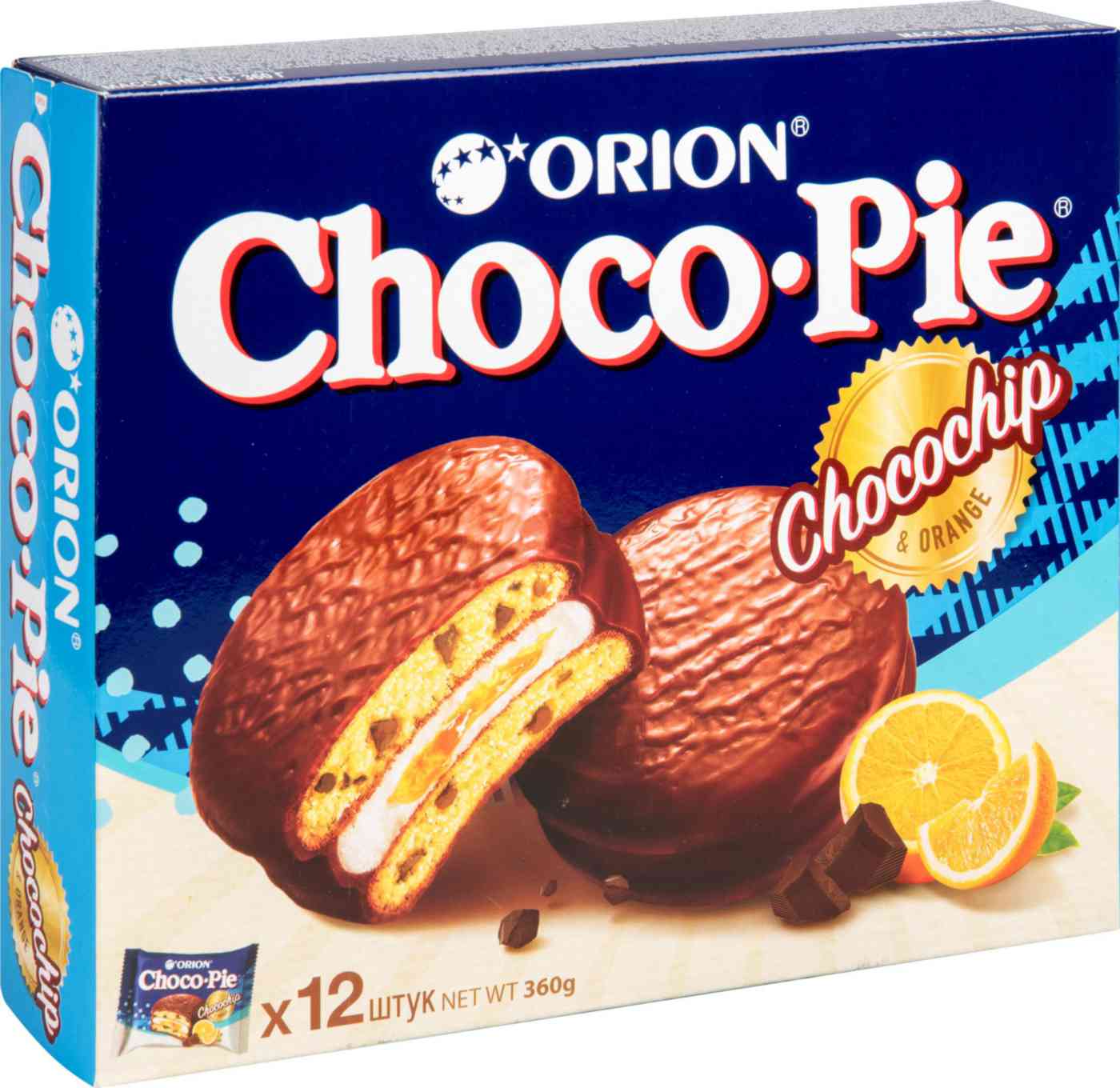 Пирожное Choco Pie Orion Chocochip & Orange