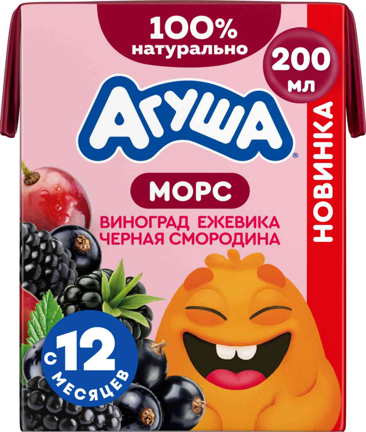 

Морс детский Агуша виноград-ежевика-черная смородина с 12 месяцев