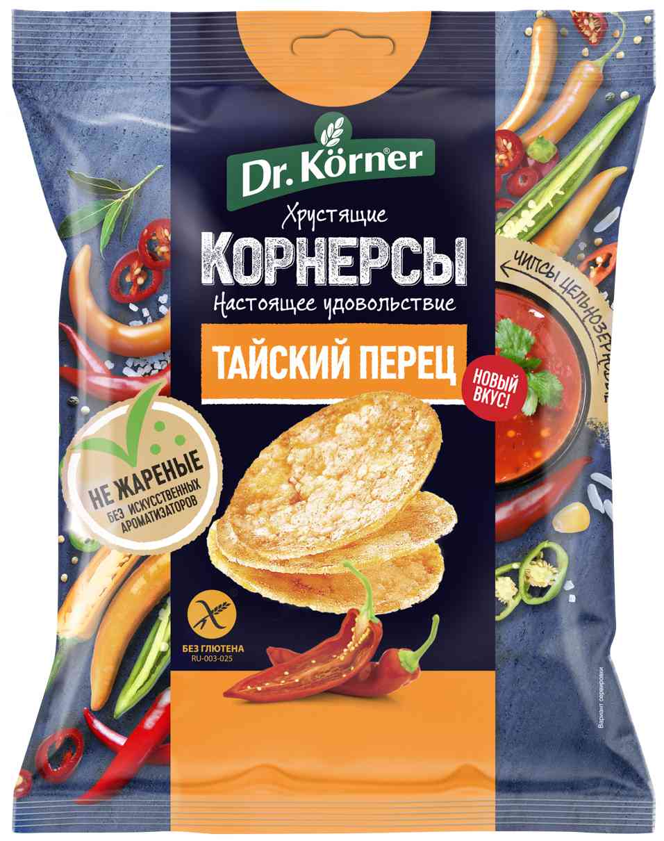 

Чипсы цельнозерновые Dr. Körner Тайский перец