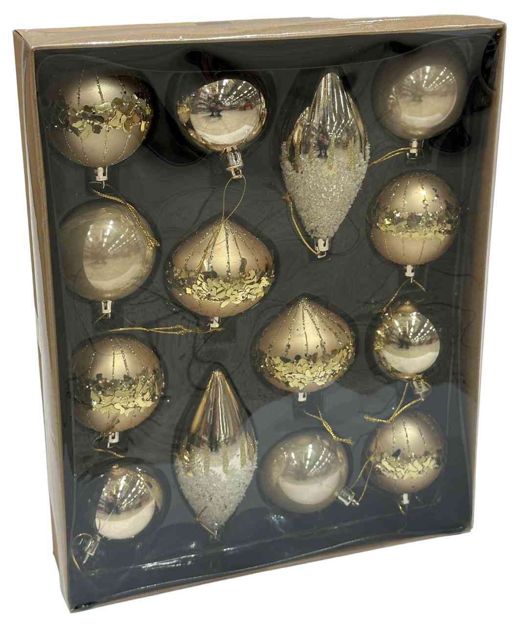 

Набор ёлочных украшений Шары, луковки, капли золотистые