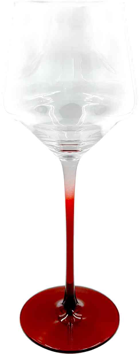 Бокал для вина хрустальный на красной ножке 390₽