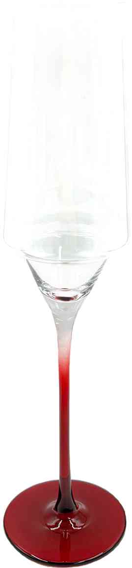 

Бокал для шампанского хрустальный на красной ножке