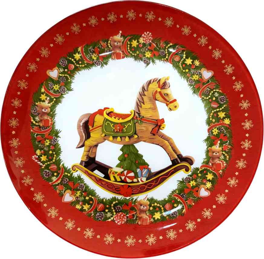 

Тарелка стеклянная Лошадка