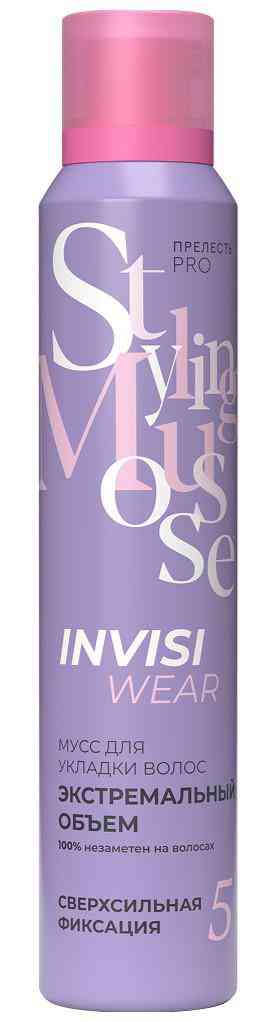 

Мусс для волос Прелесть Pro Invisiwear экстремальный объем сверхсильная фиксация
