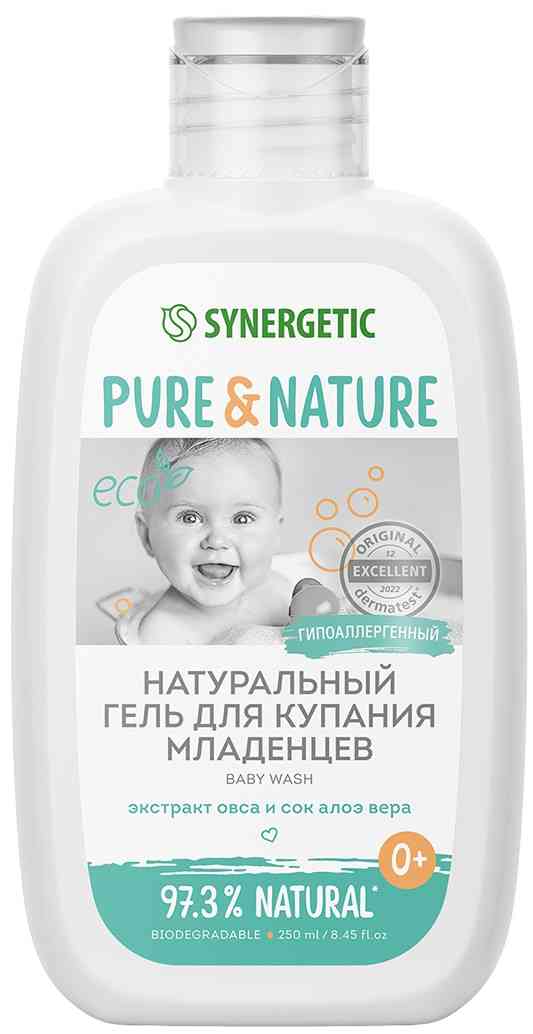 

Гель для купания младенцев натуральный Synergetic