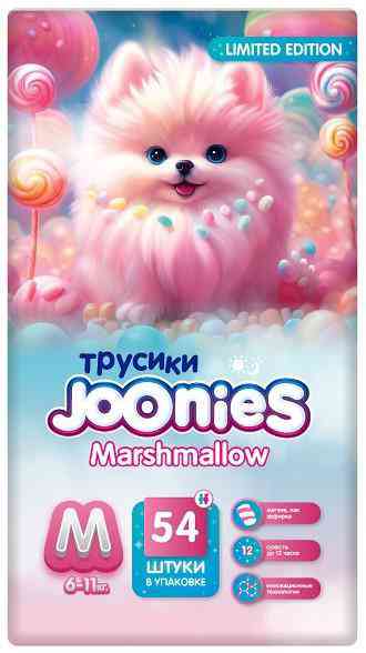 

Подгузники-трусики Joonies Marshmallow M (6-11кг)