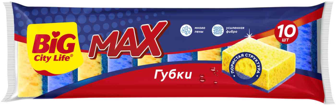 Губки для мытья посуды Big City Life Max 90×60×35мм