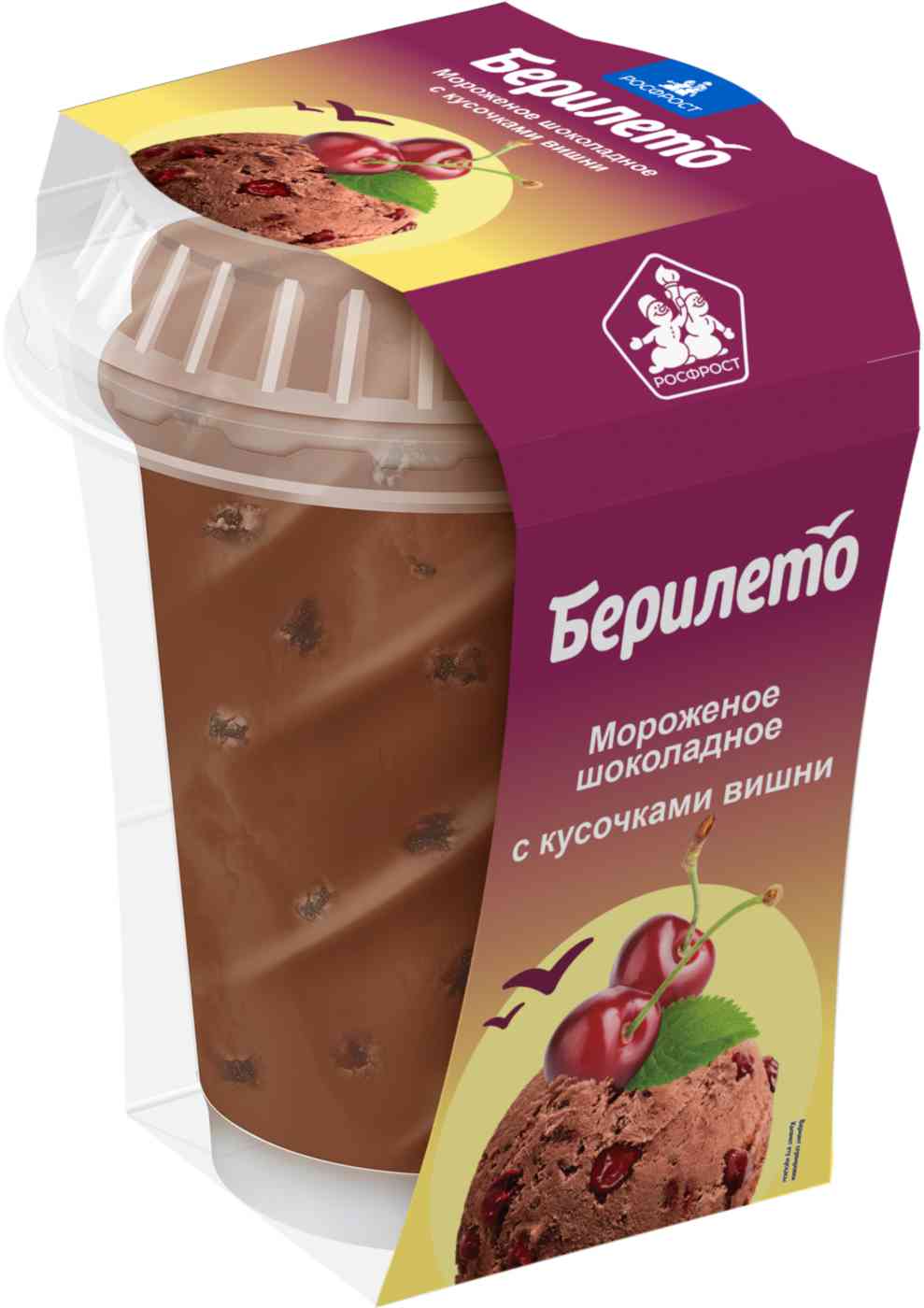 Мороженое шоколадное Берилето с кусочками вишни
