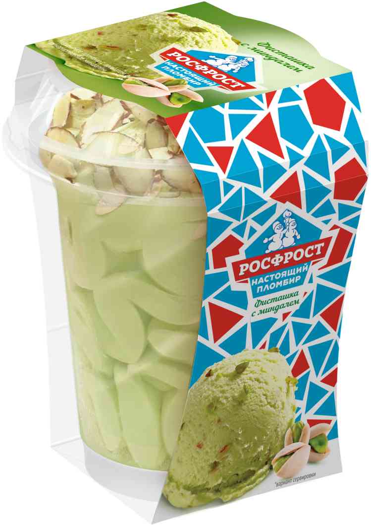 Мороженое Настоящий пломбир Фисташка с миндалем