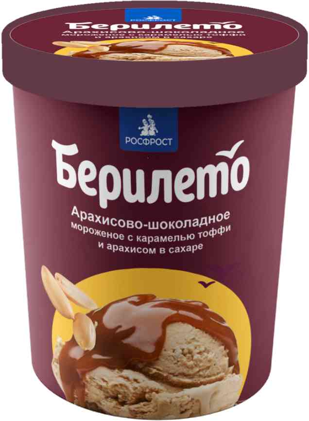 Мороженое арахисово-шоколадное Берилето с тоффи и арахисом в сахаре