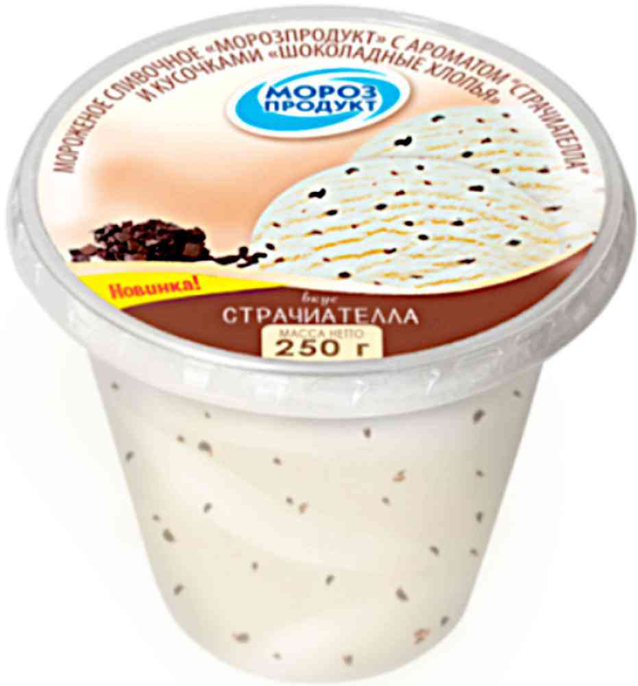 Мороженое Морозпродукт Страчиателла с шоколадными хлопьями
