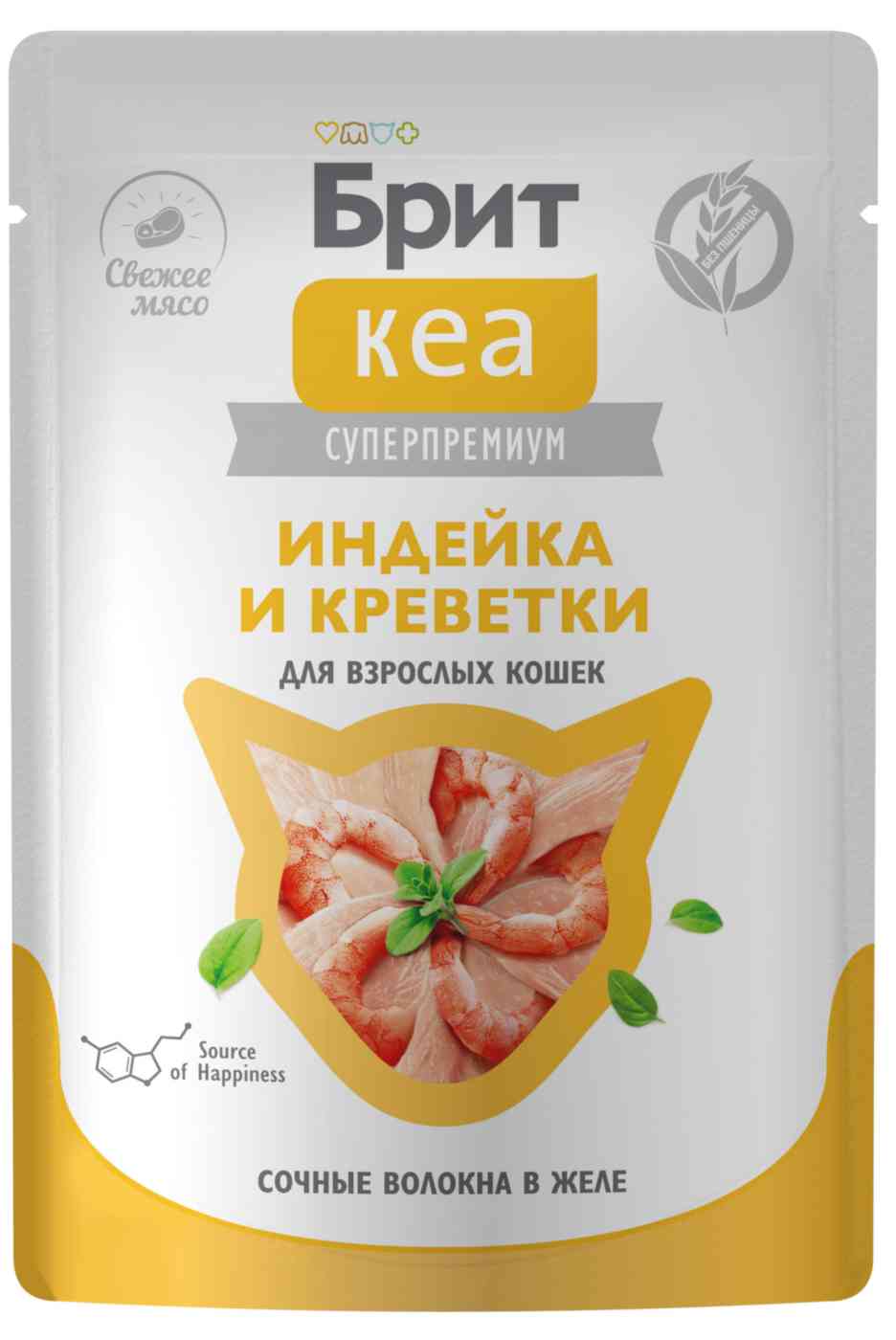 

Влажный корм для кошек Брит Кеа индейка-креветки в желе