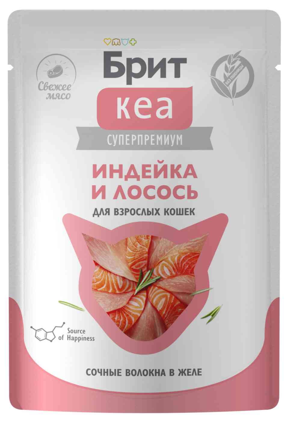 

Влажный корм для кошек Брит Кеа индейка-лосось в желе