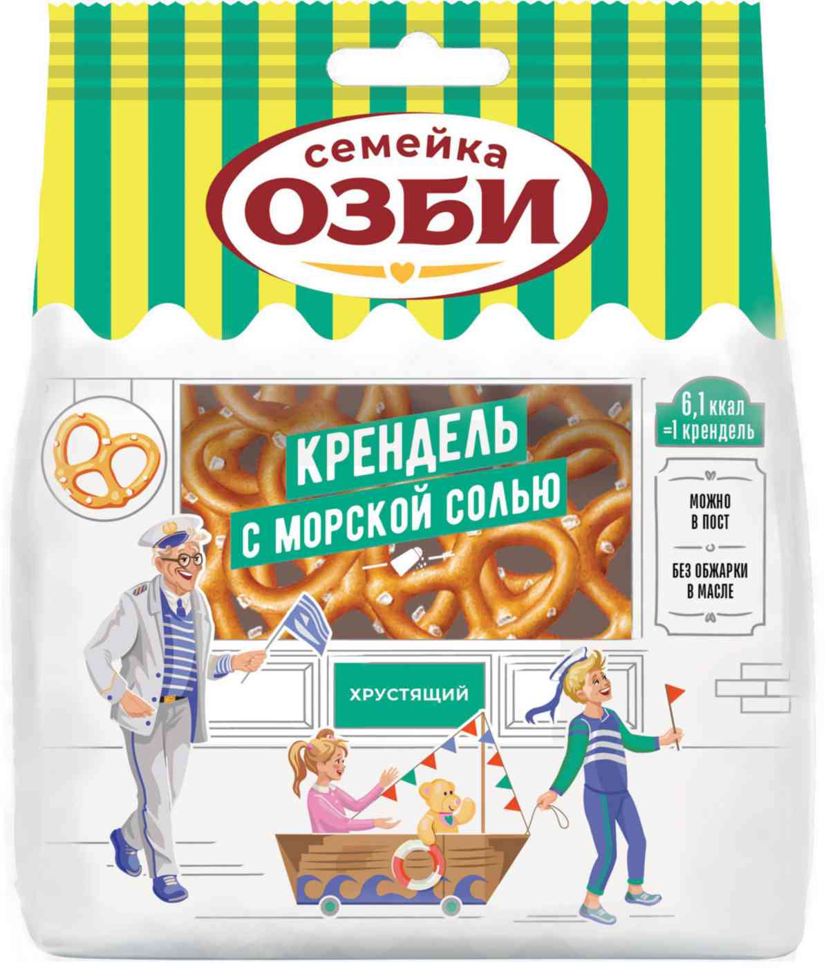 

Крендель Семейка Озби лук с морской солью