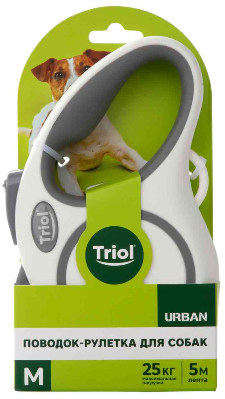

Поводок-рулетка для собак до 25 кг Triol Urban M белый
