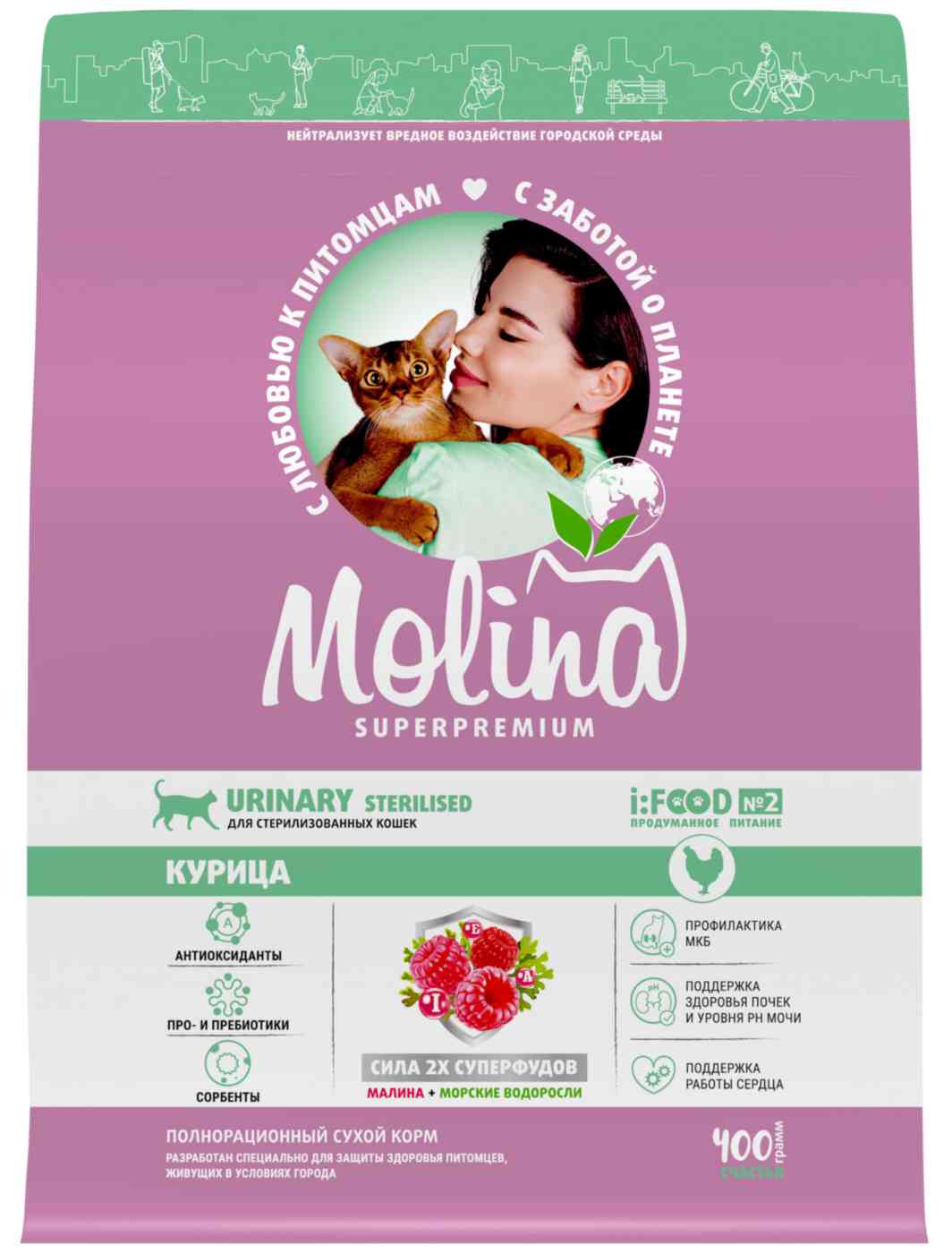 

Сухой корм для стерилизованных кошек Molina курица