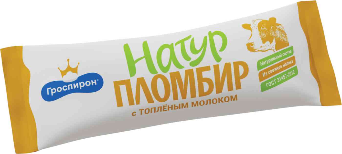 

Мороженое Гроспирон Натур пломбир с топлёным молоком