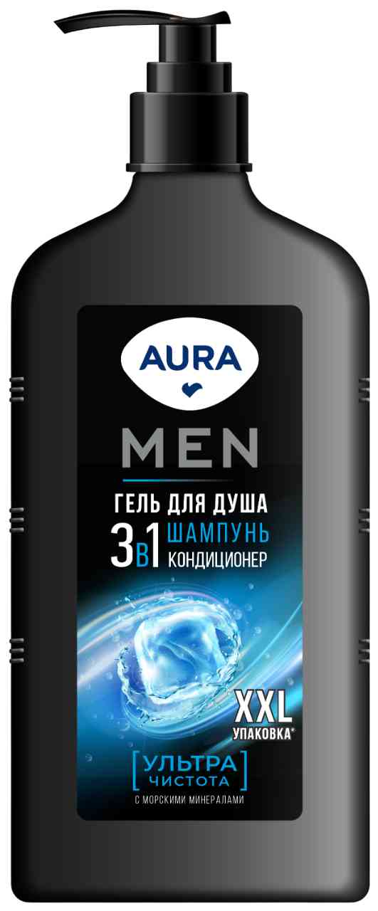 

Гель для душа 3в1 Aura Men Ультра чистота