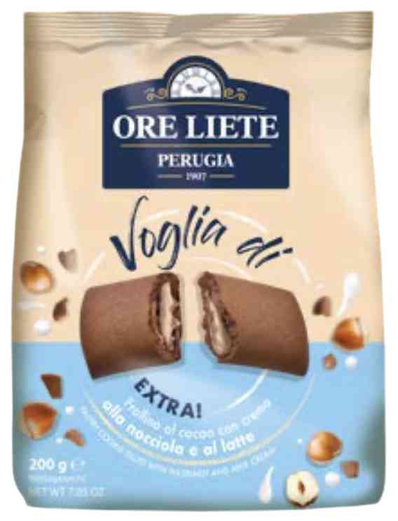 Какао-печенье Ore Liete с кремом из фундука и сливками