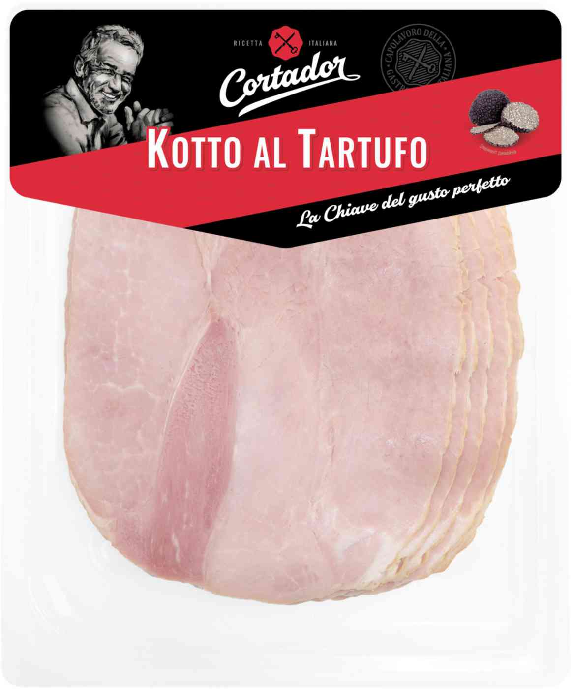 Колбаса вареная Cortador Kotto al Tartufo с трюфелем, нарезка