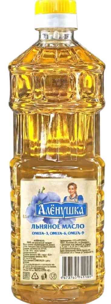 

Масло льняное Алёнушка нерафинированное