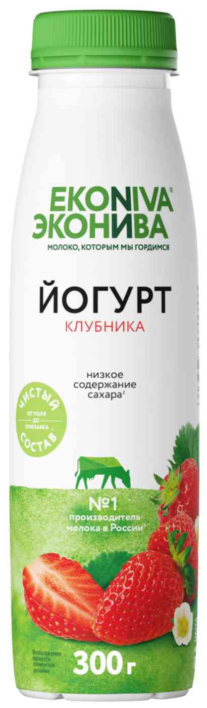 Йогурт питьевой Эконива с клубникой 2,5%